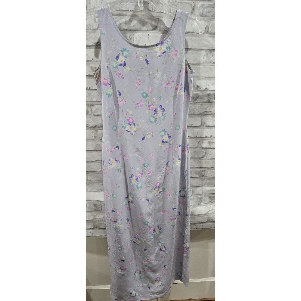 Vintage Laura Ashley Women's Size 4 Purple Floral Cottagecore Maxi Dress Silk